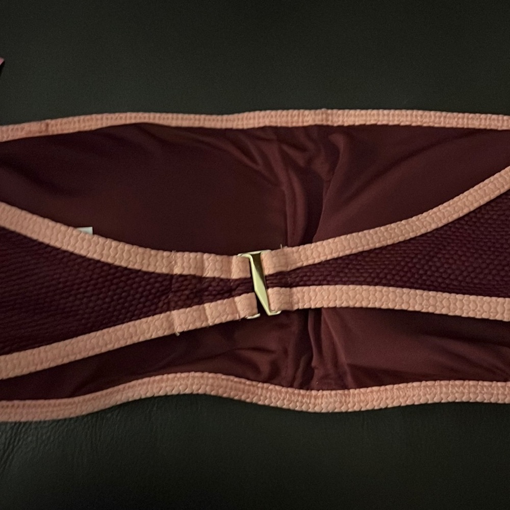 Kate spade new york contrast bandeau bikini top in deep plum NWT - Picture 3 of 7